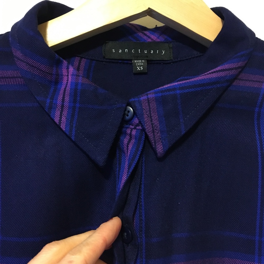 Sanctuary plaid long sleeve button down XS - Picture 6 of 8